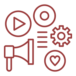 icon showing social media management